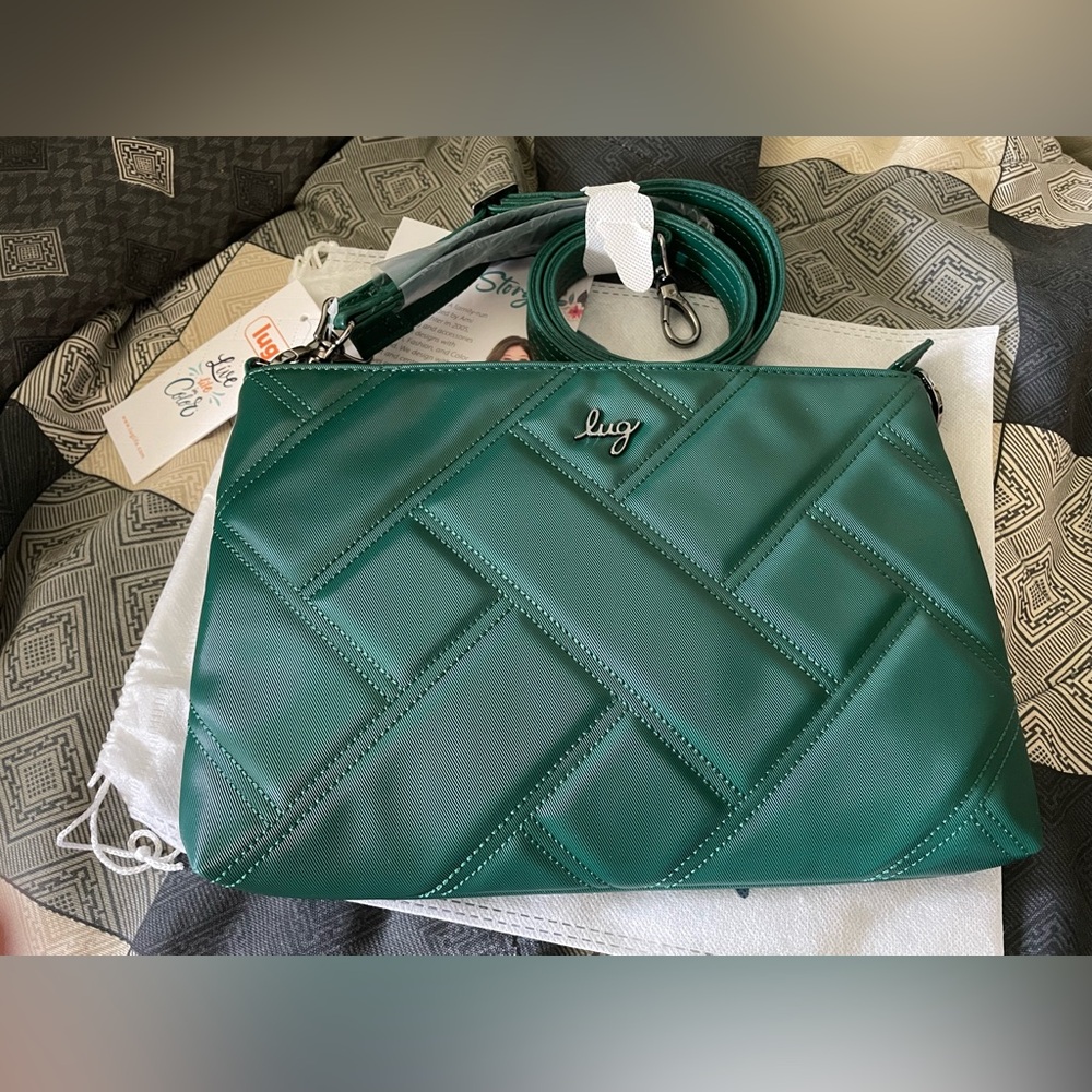 LUG WALTZ, Satin Luxe VL, crossbody BNWT, dust cover - Wickedly Green